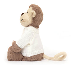 Bashful Monkey with Personalized Cream Jumper