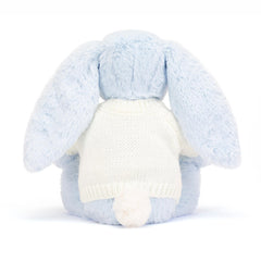 Bashful Blue Bunny with Personalized Cream Jumper