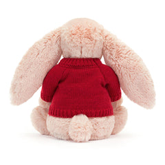 Bashful Blush Bunny with Personalized Red Jumper