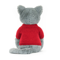 Bashful Kitten with Personalized Red Jumper