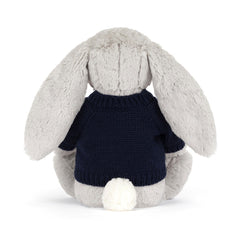 Blossom Silver Bunny 'Bloom' with Personalized Navy Jumper