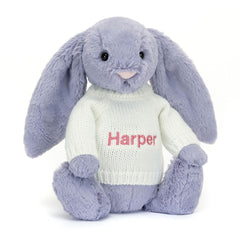 Bashful Viola Bunny with Personalized Cream Jumper