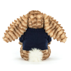 Bashful Luxe Bunny Juniper with Personalized Navy Jumper