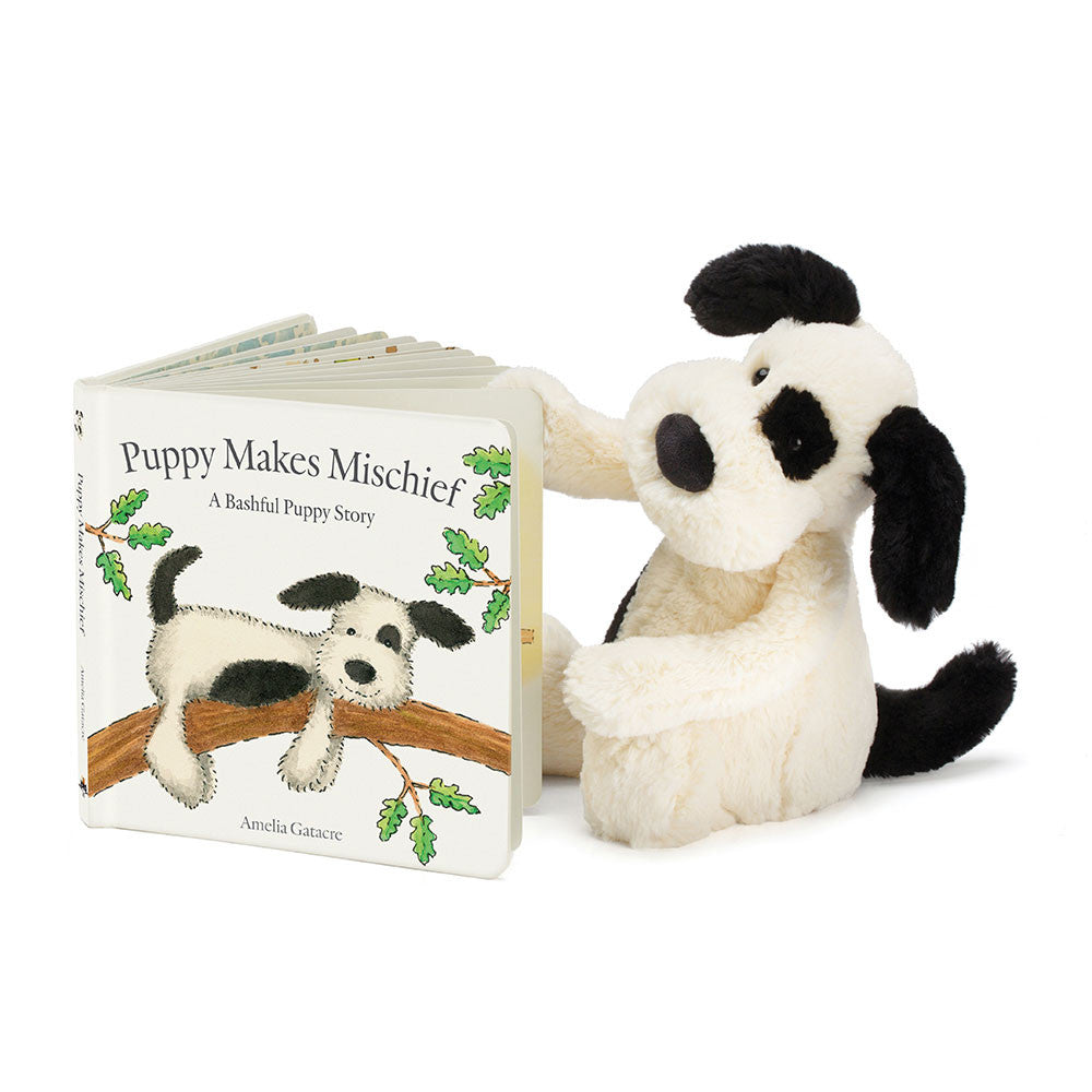 Puppy Makes Mischief Book & Bashful Puppy Medium