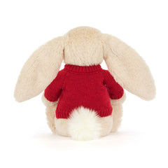 Bashful Luxe Bunny Willow with Personalized Red Jumper