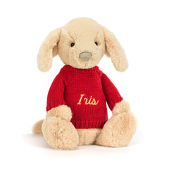 Bashful Luxe Puppy Orlando with Personalized Red Jumper