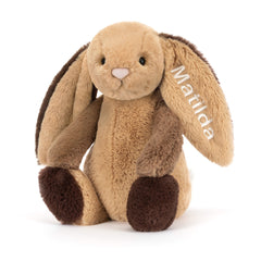Personalized Bashful Patchwork Brown Bunny Original