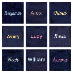 Blossom Beige Bunny 'Petal' with Personalized Navy Jumper