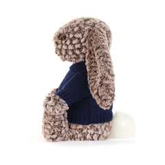 Bashful Luxe Bunny Pine with Personalized Navy Jumper